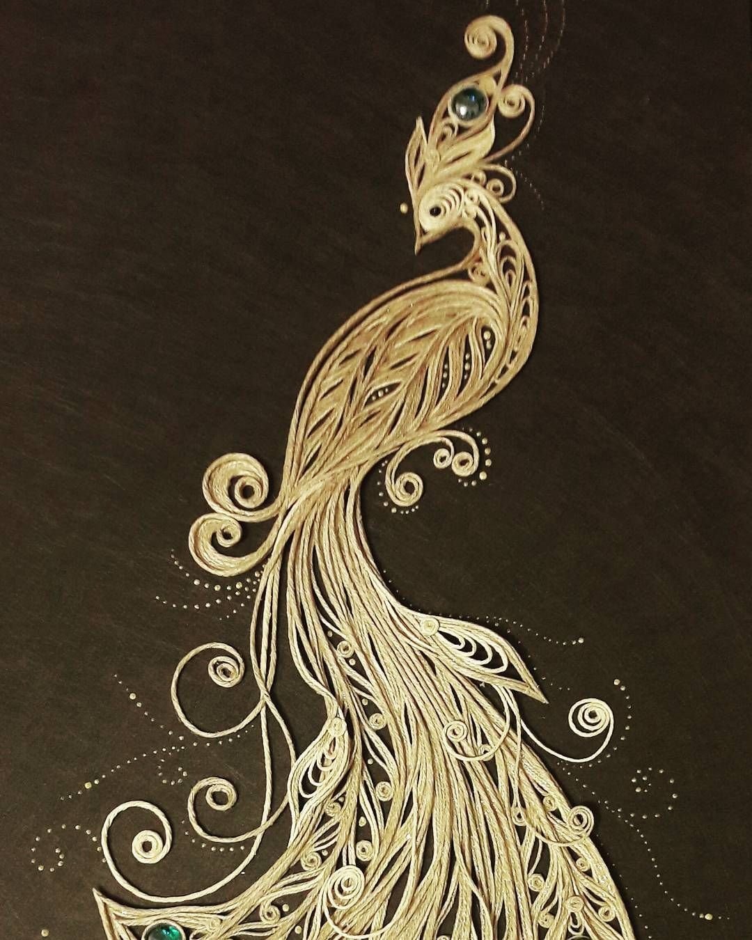 Джутовая филигрань Жар птица