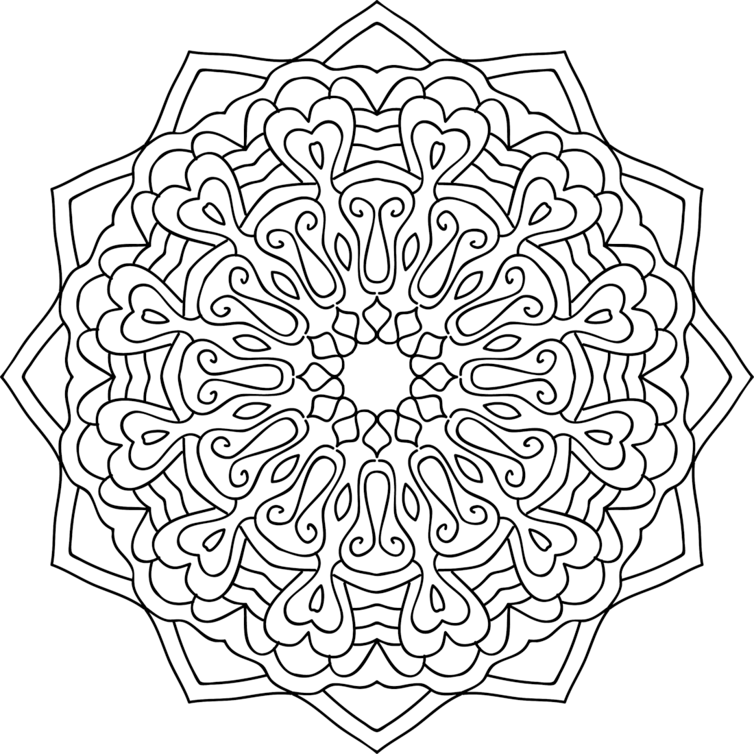 Мандала Сахасрара раскраска