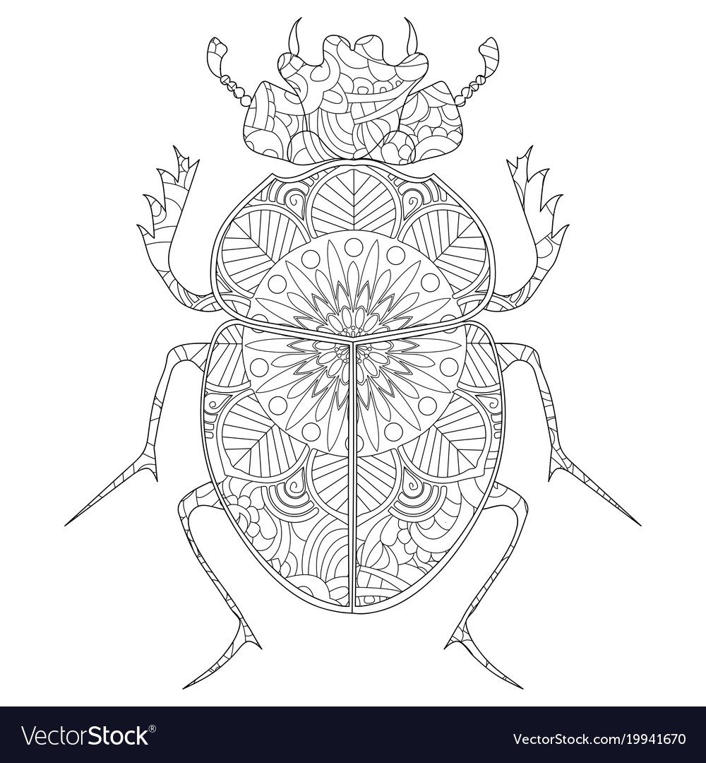 Жук скарабей раскраска антистресс