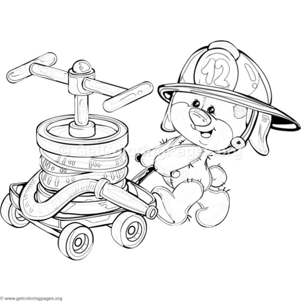 Пожарная машина лего Сити раскраска