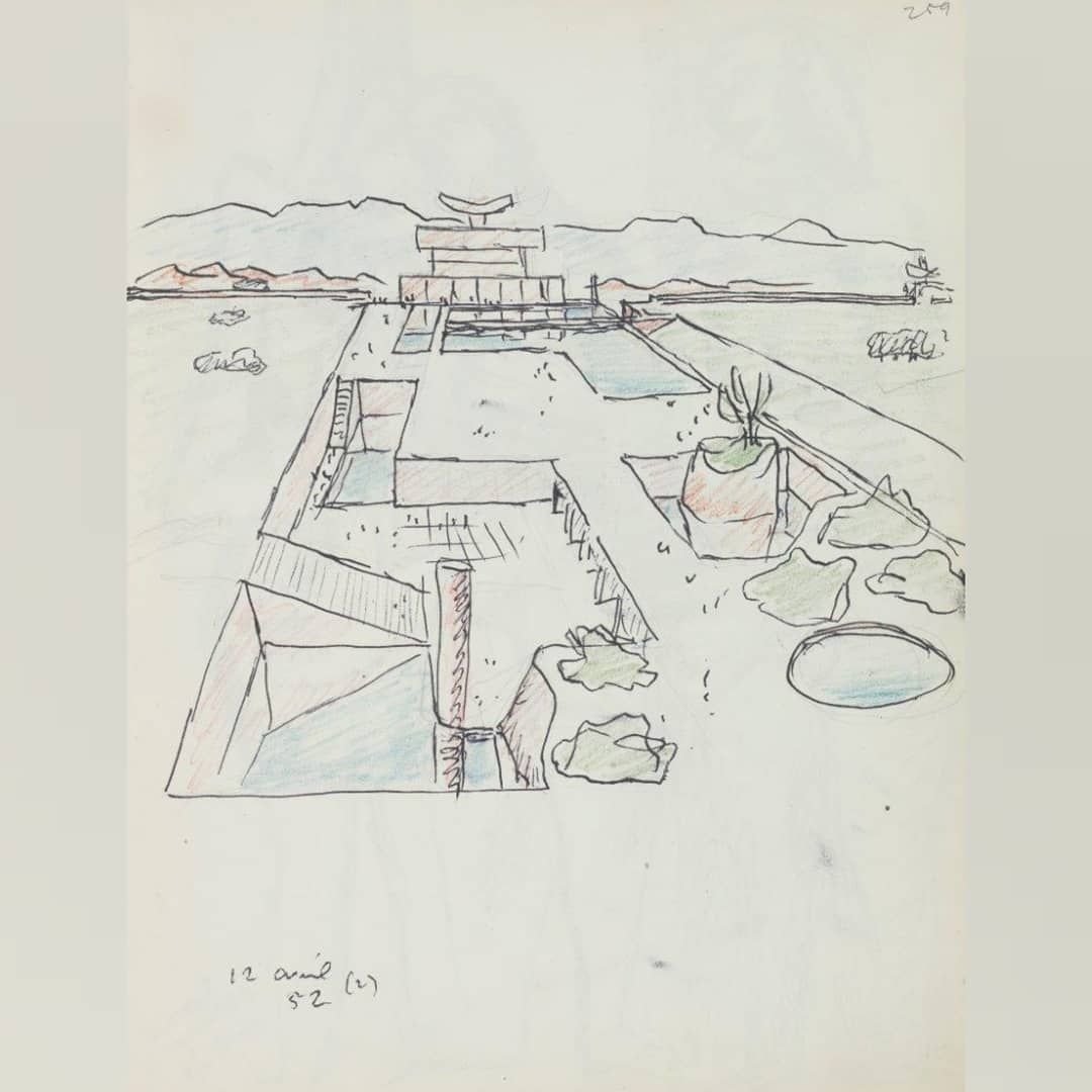 Вилла Савой Ле Корбюзье эскиз