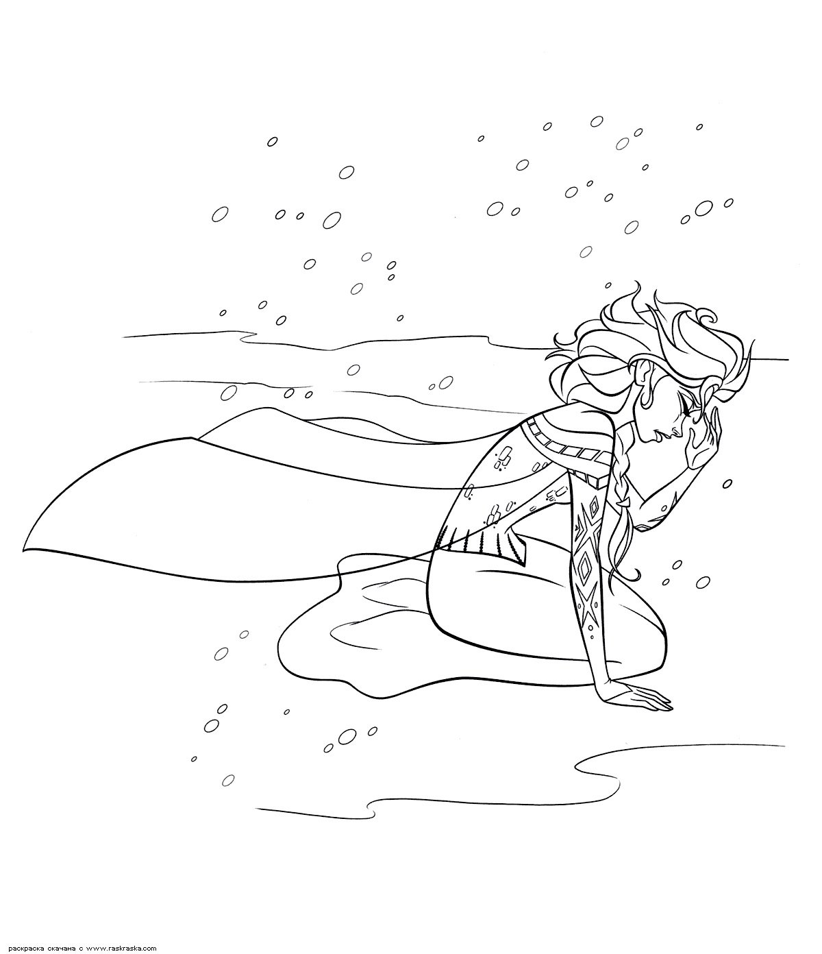 Зимний пейзаж раскраска для детей