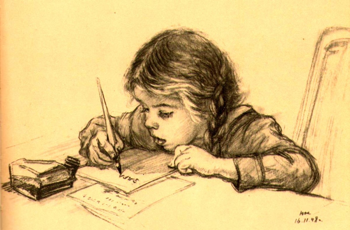 Ребенок пишет письмо