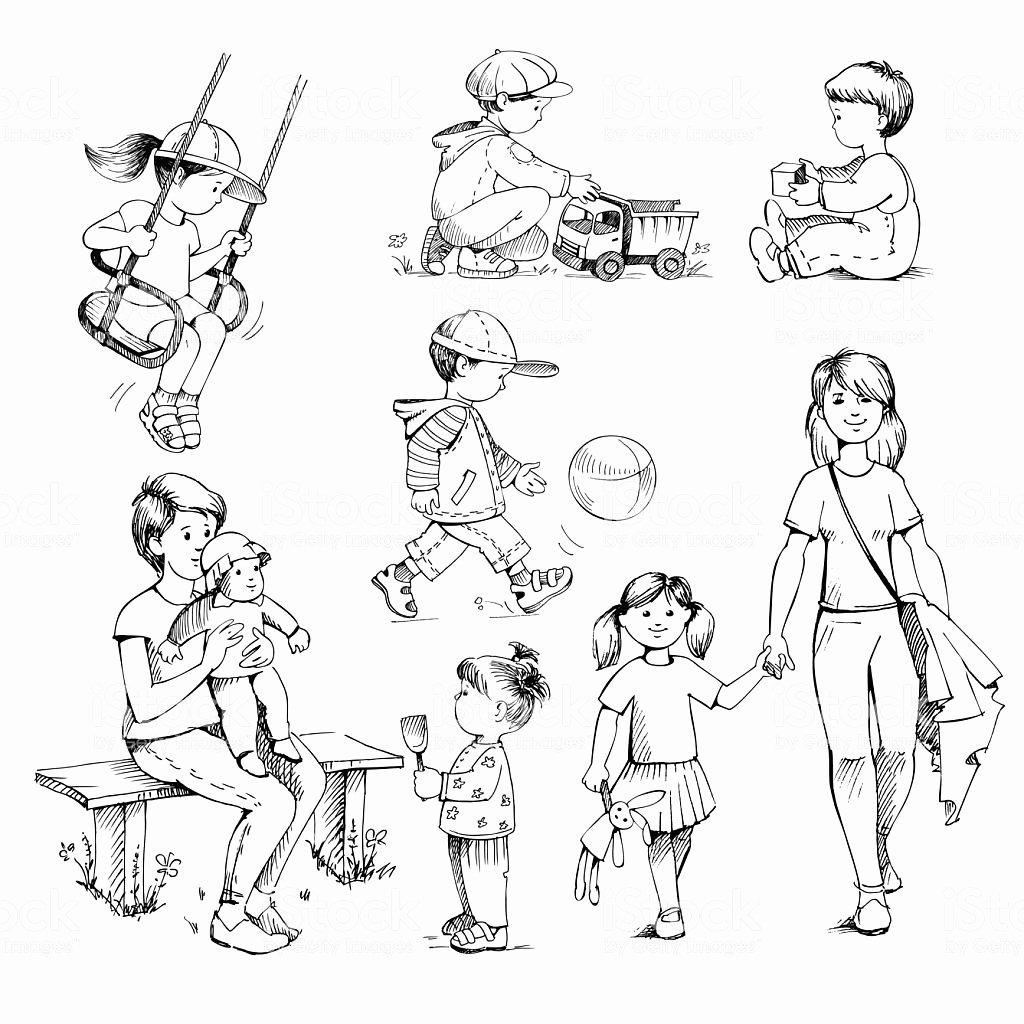 Наброски зарисовки детей