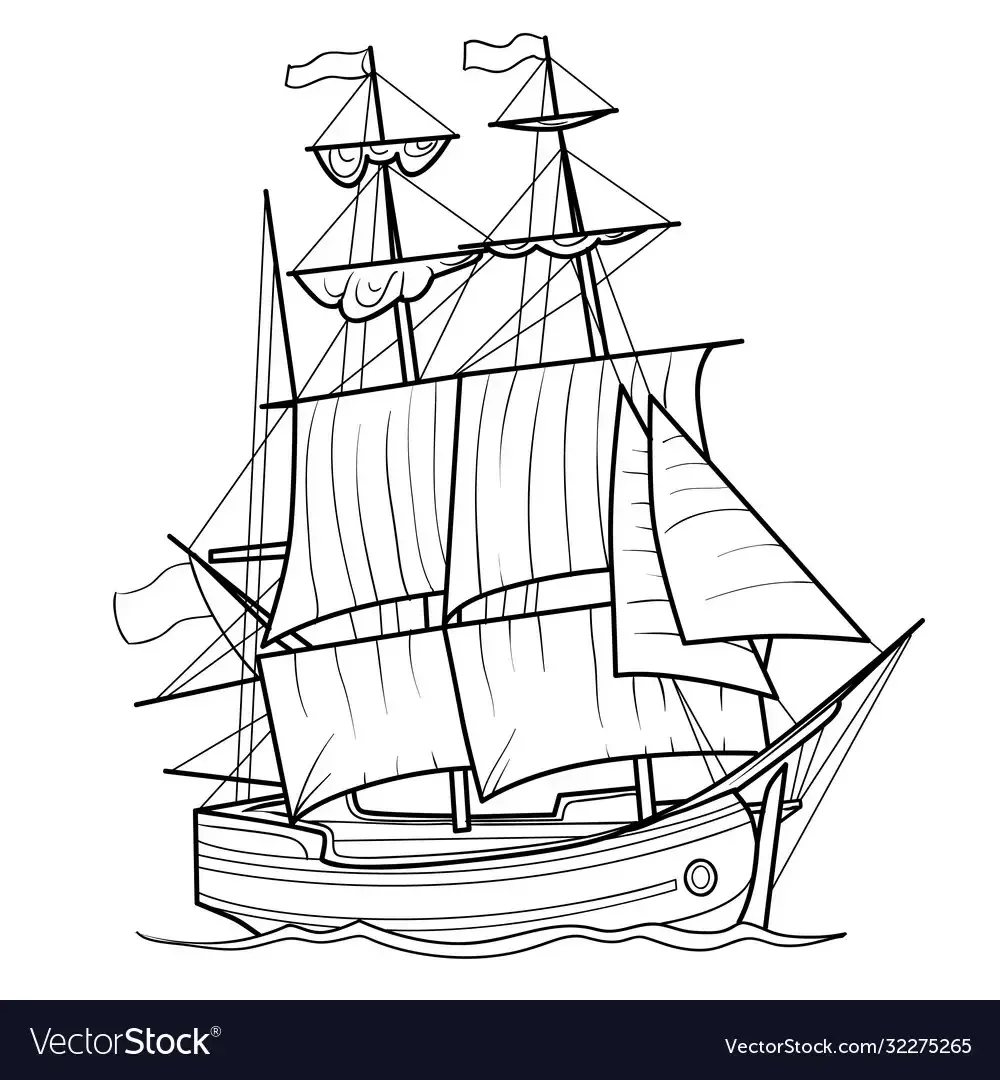 Корабль раскраска старшая группа