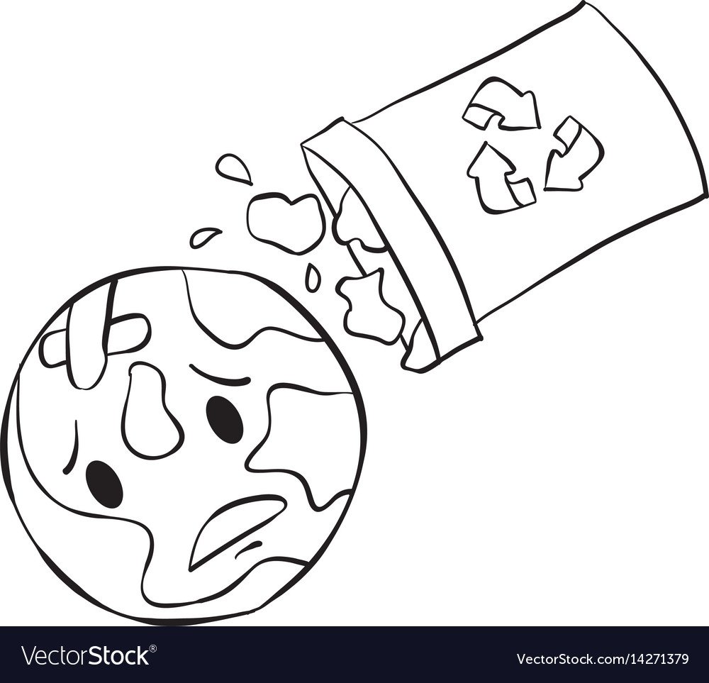 Планета в мусоре раскраска