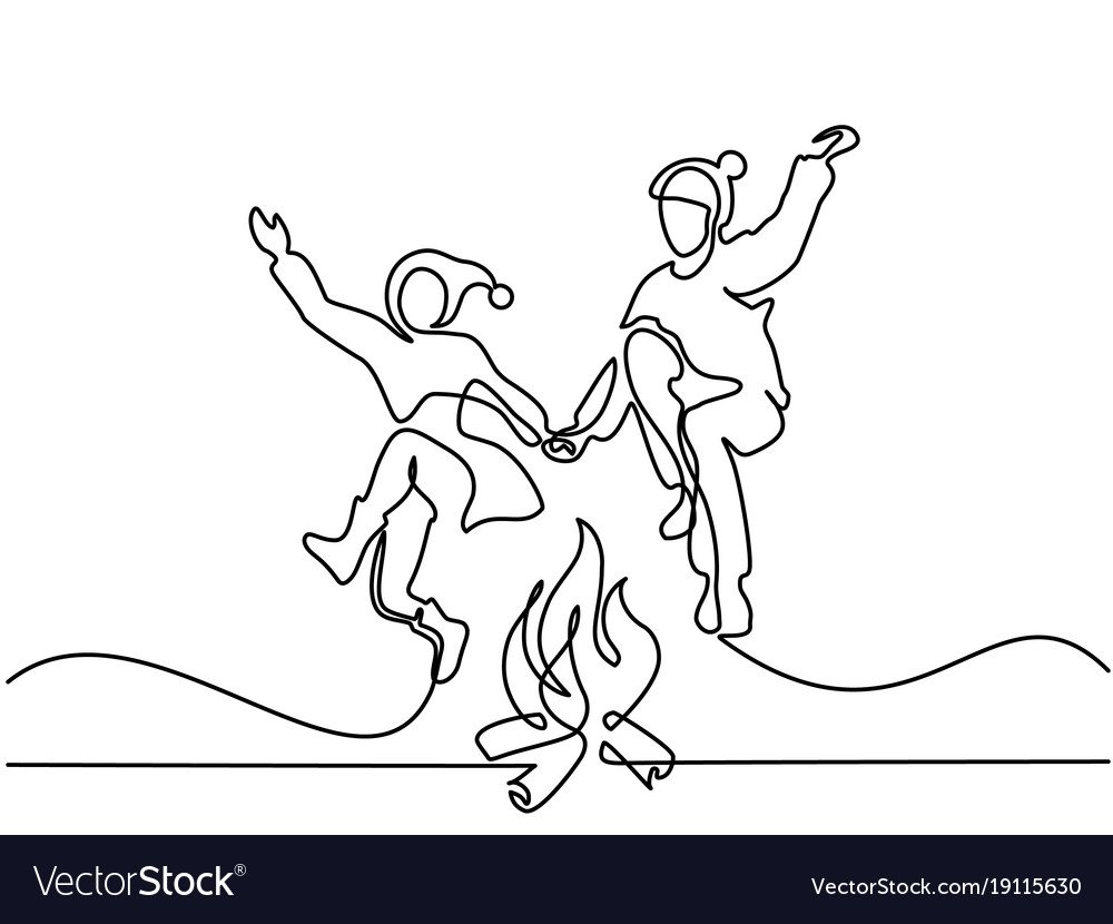 Раскраска прыжки через костер