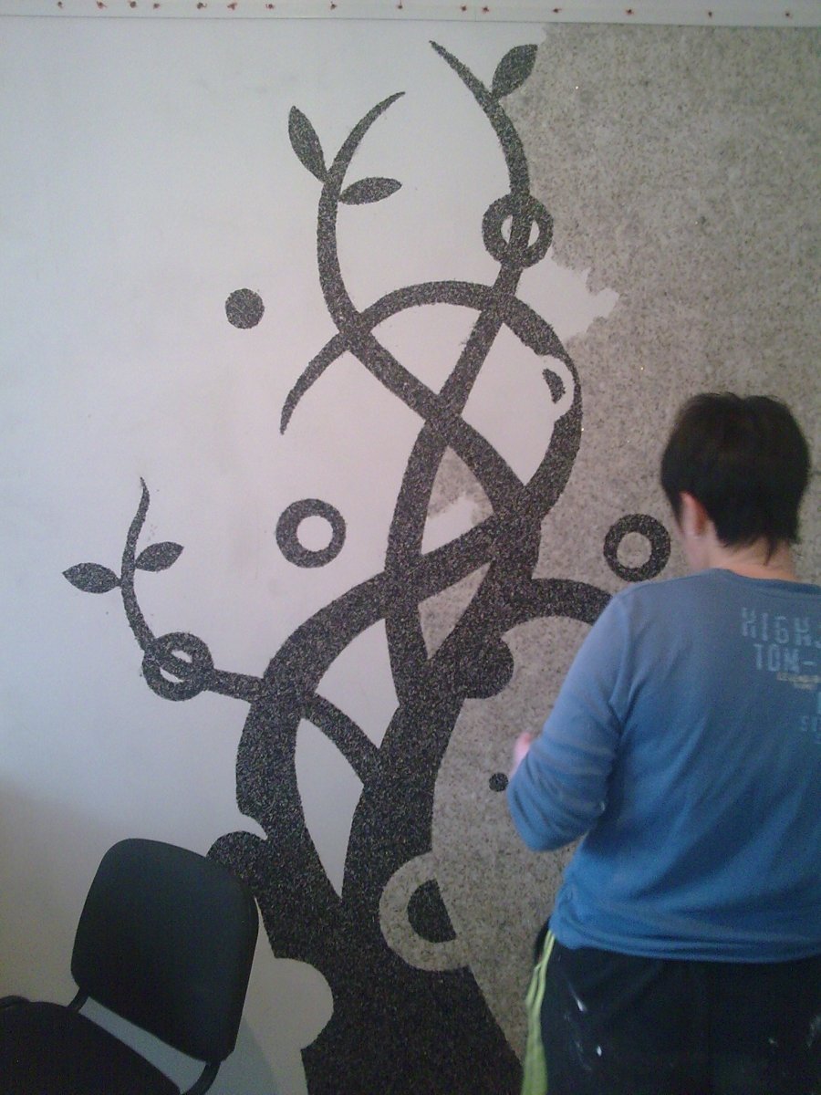 Жидкие обои рисунки на стенах