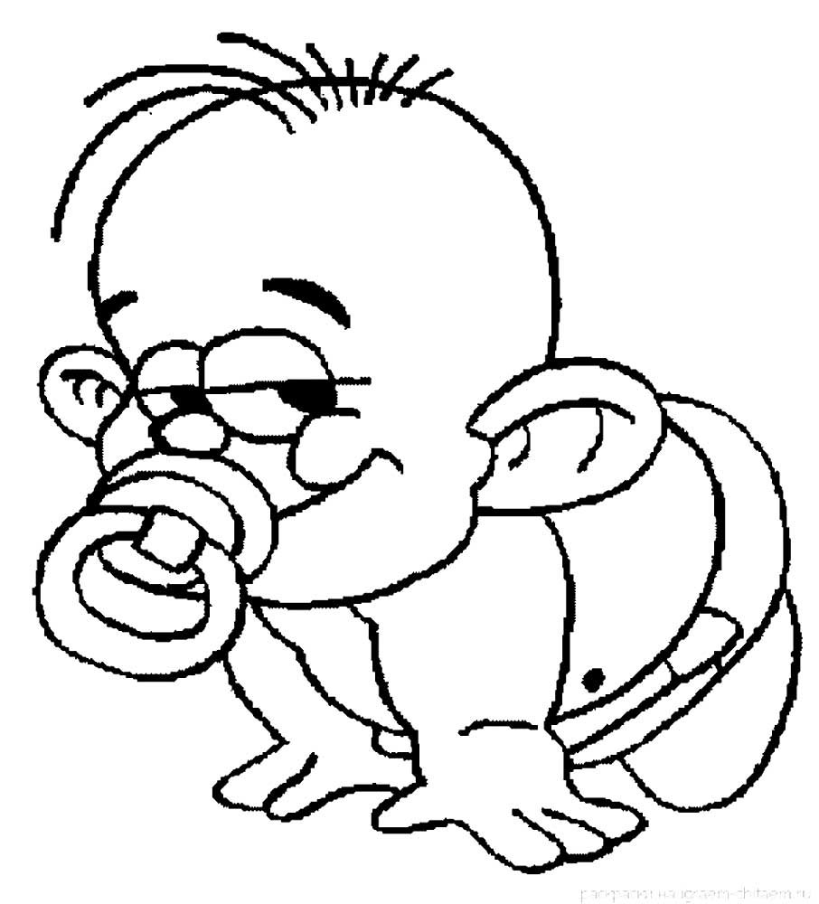 Раскраска младенец девочка