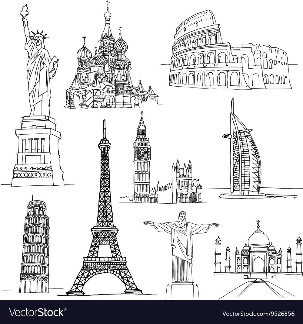 Известные здания рисунок