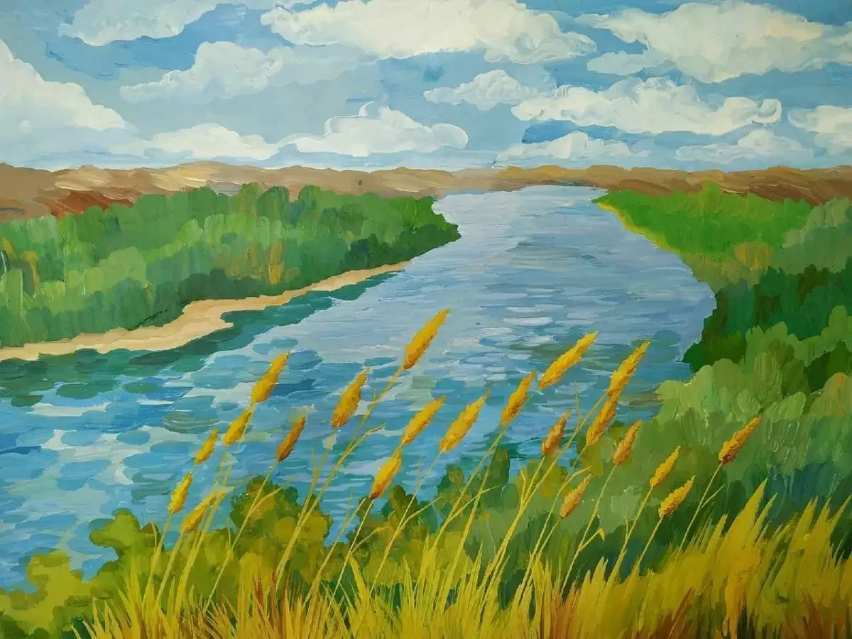 Рисование речки для детей