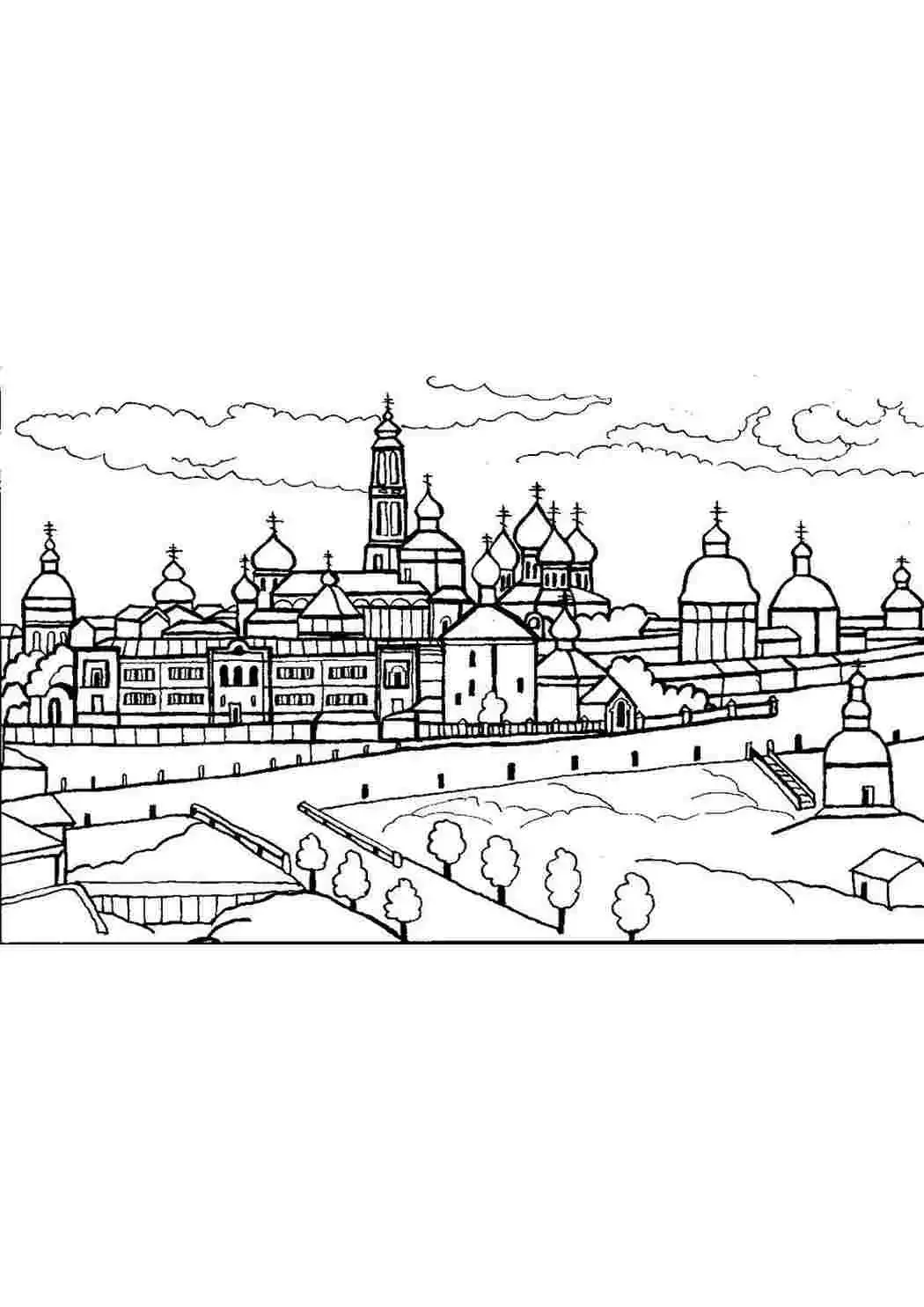 Раскраска города России достопримечательности