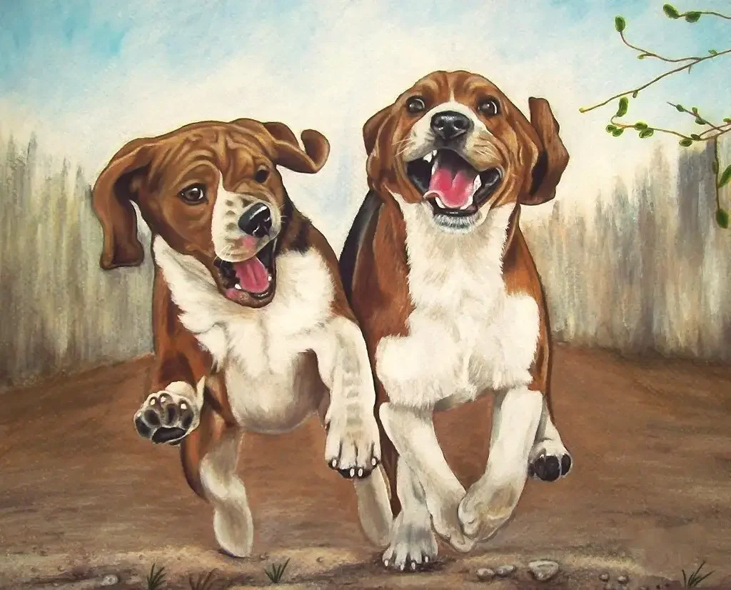 Две классные собаки картина