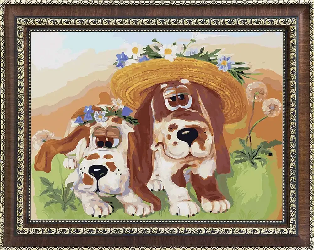 Живопись на холсте "собачки"