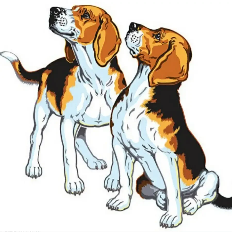 Векторные две собаки