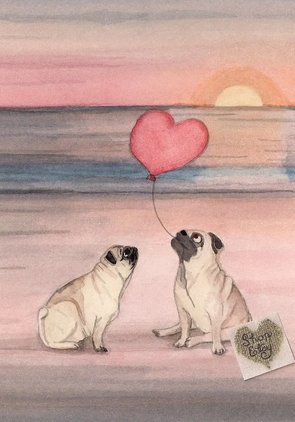 Влюбленные мопсы