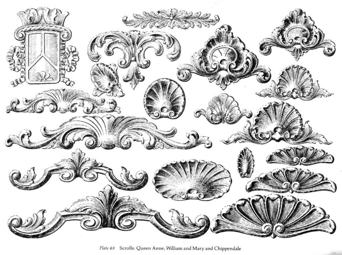 Растительный орнамент рококо