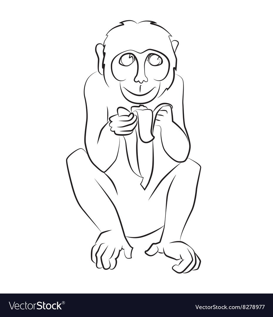 Обезьяна раскраска