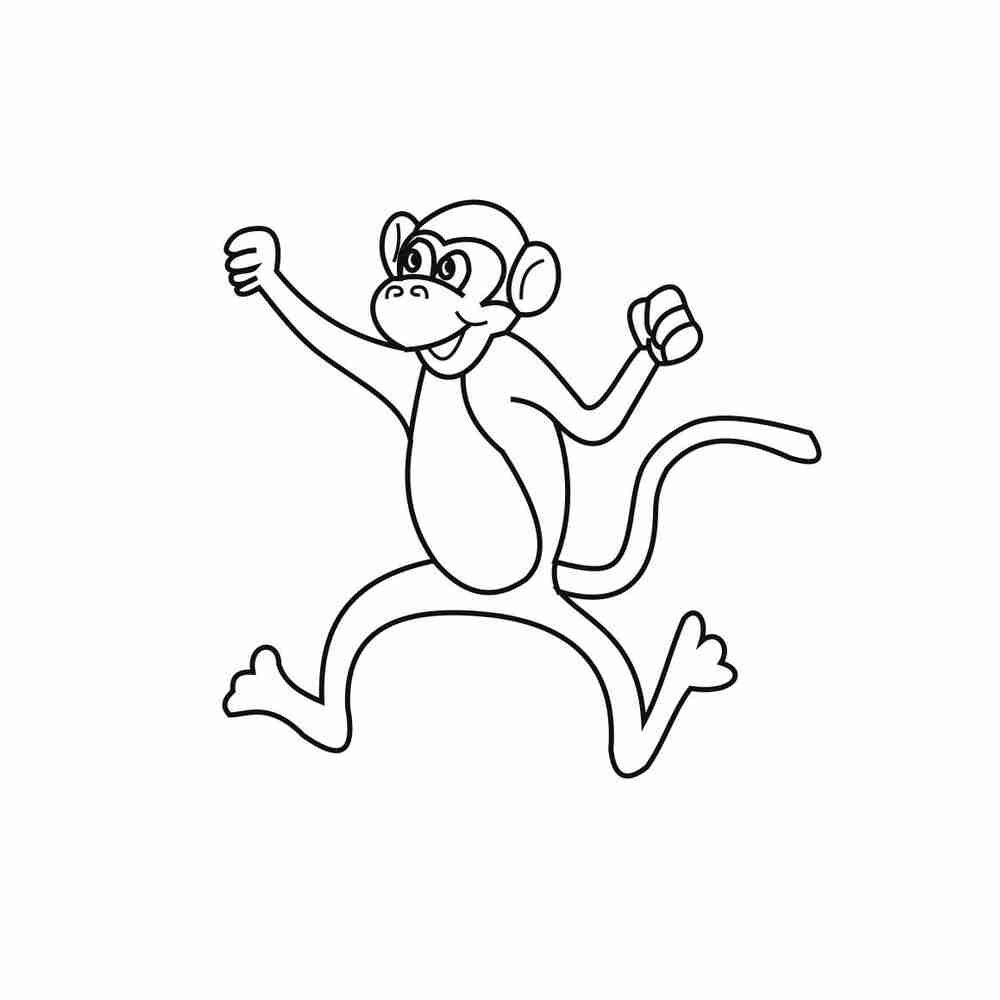 Картинка обезьяна раскраска
