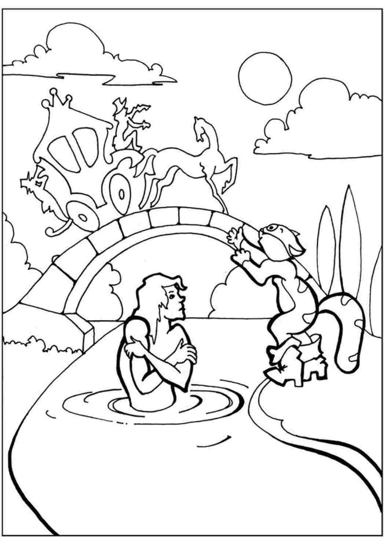 Раскраска кот в сапогах Шарль Перро