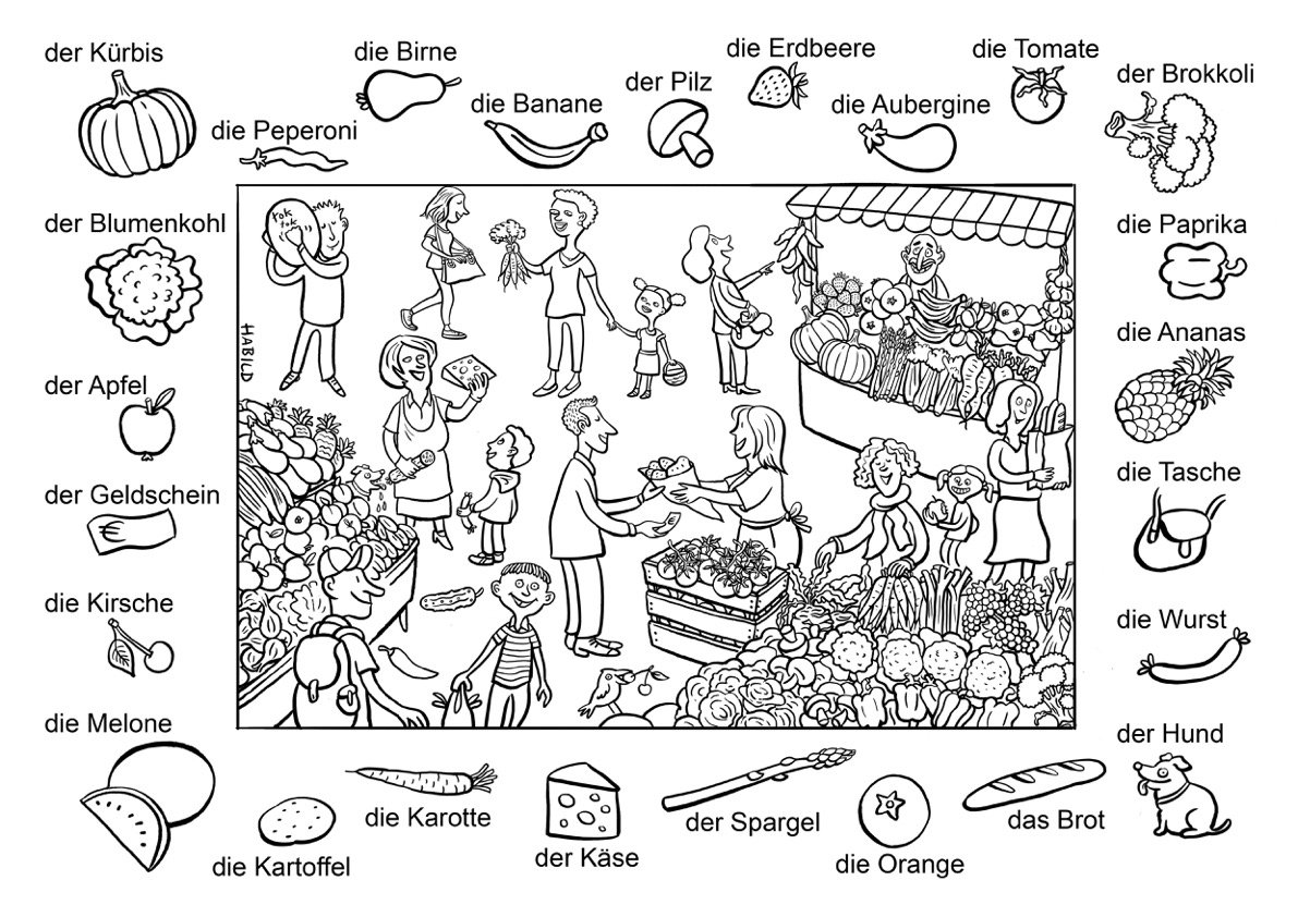 Раскраска на немецком языке