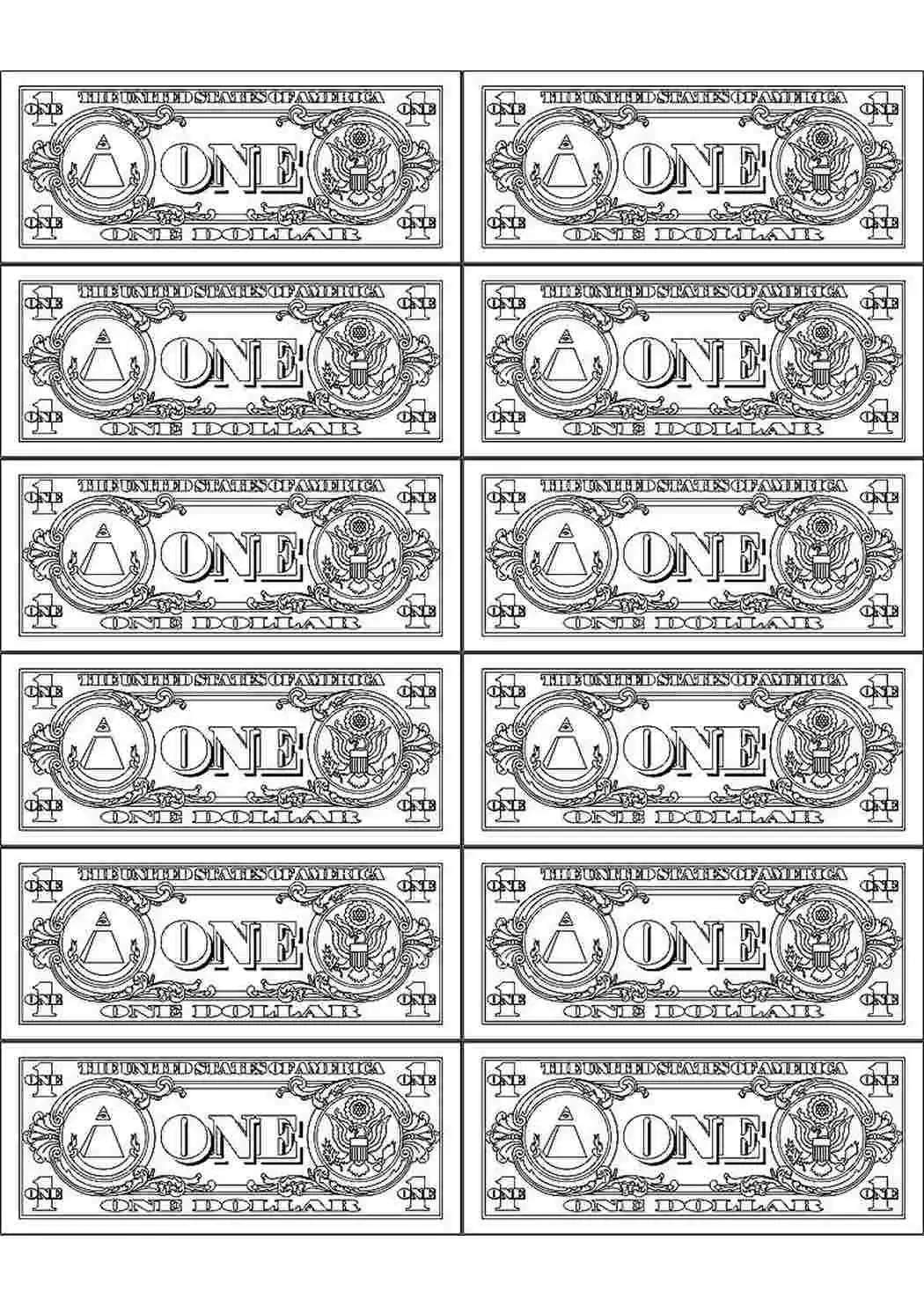 Деньги черно белые