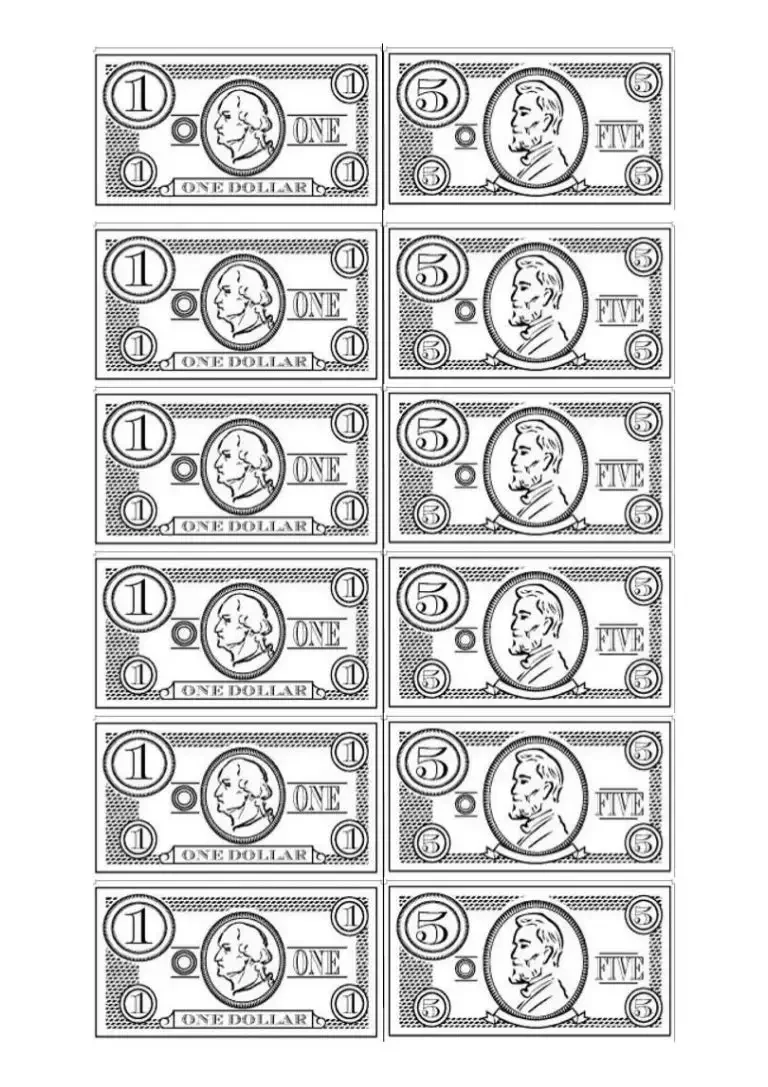 Купюры рубли раскраска