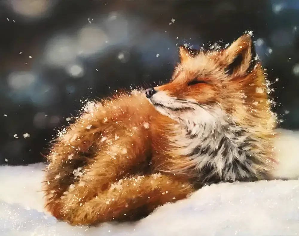 Снежная лисица арт