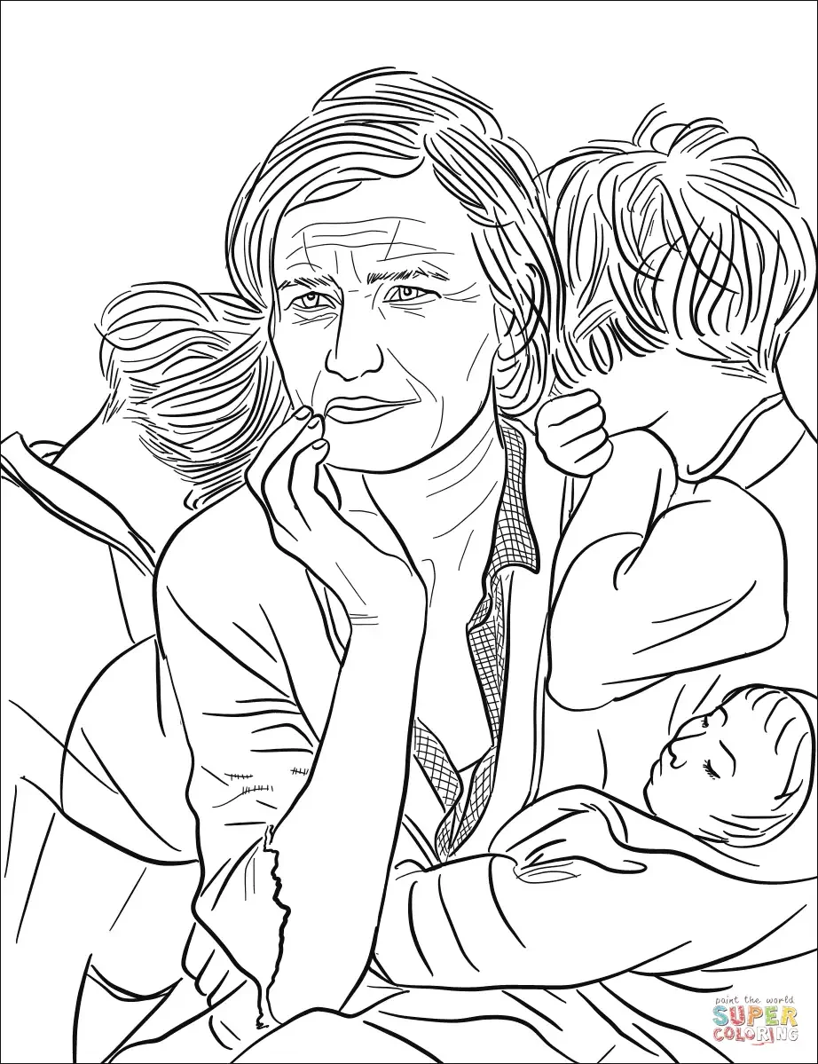 Раскраски для взрослых мать с ребенком