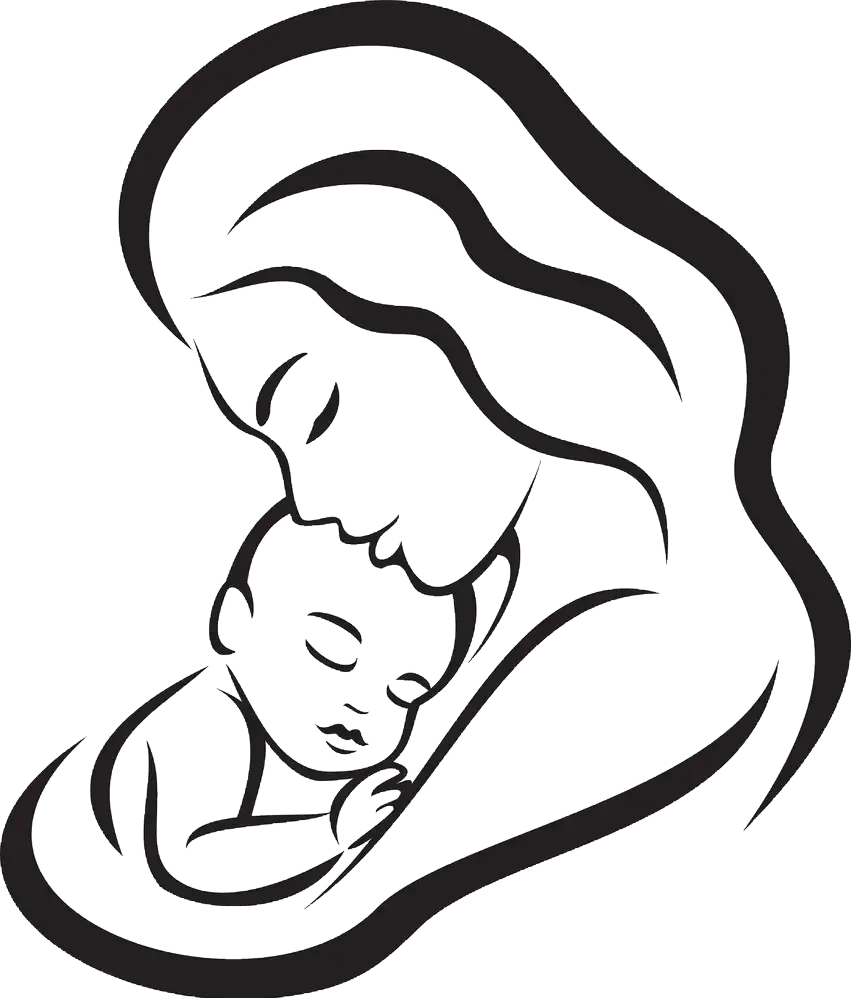 Силуэт матери и ребенка