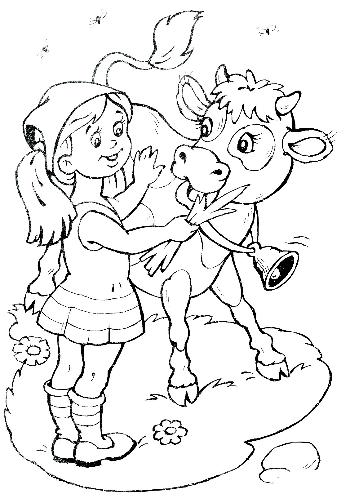 Раскраска коровка милая