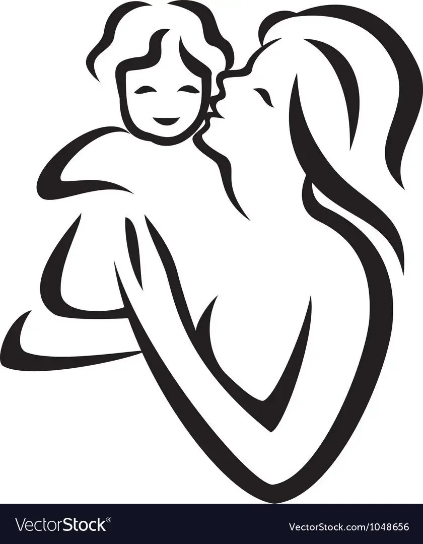 Силуэт матери и ребенка