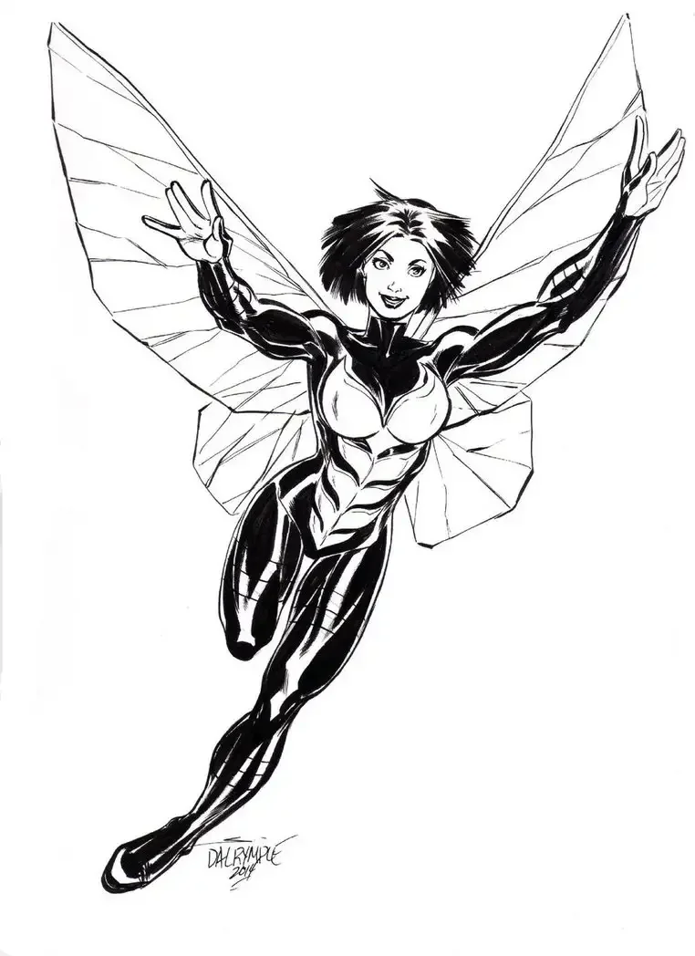 Женщина Оса раскраска