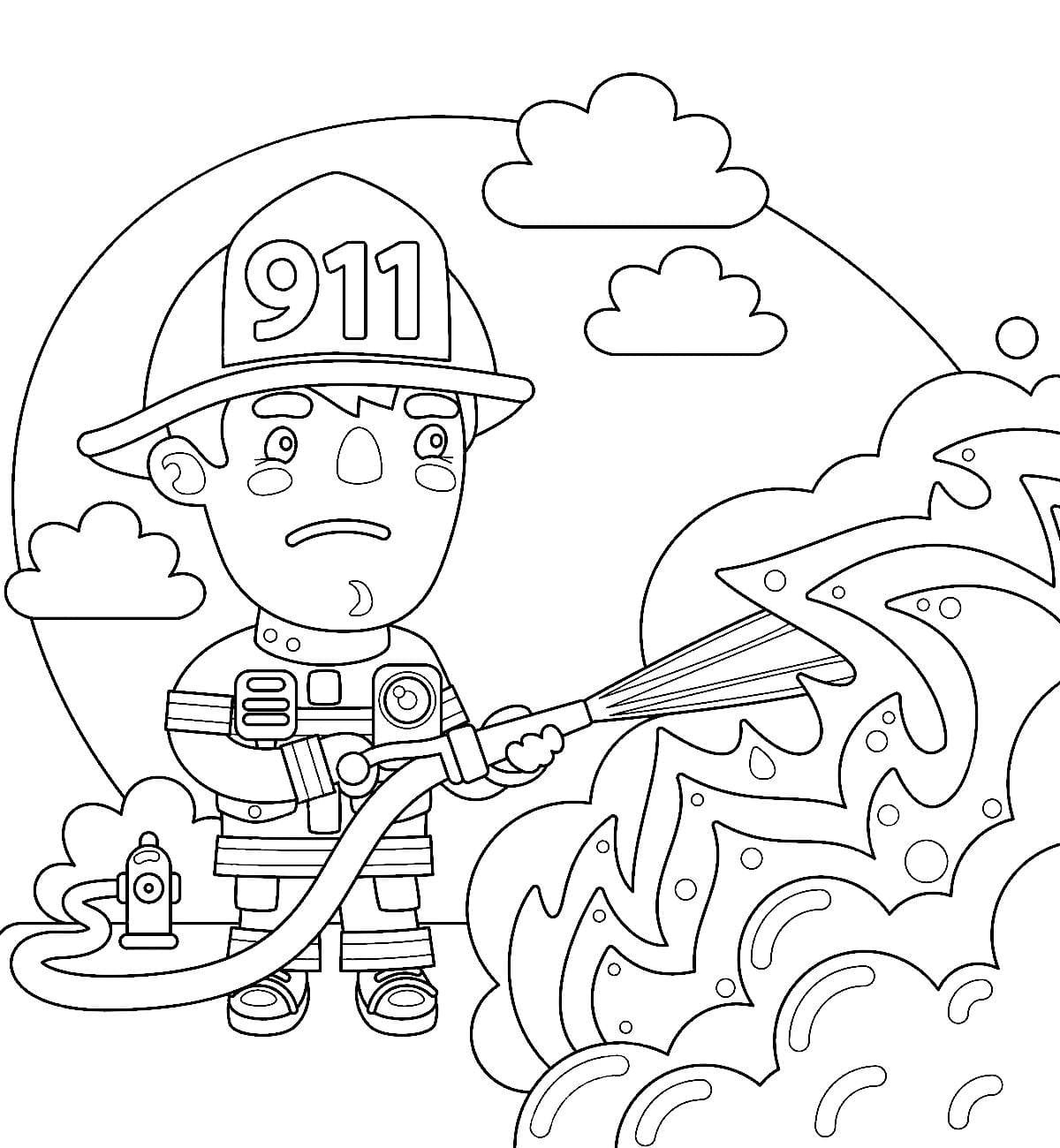 Миньон пожарный раскраска