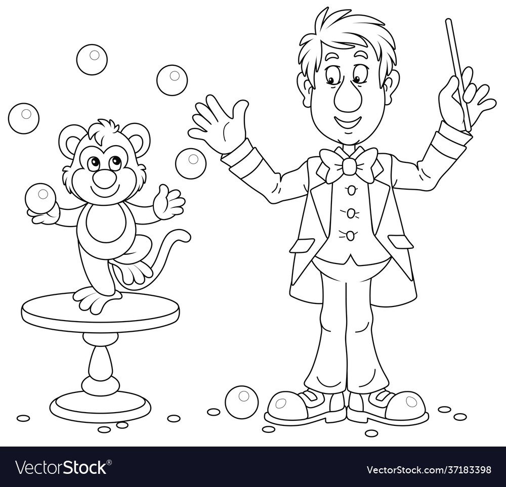 Дрессировщик раскраска