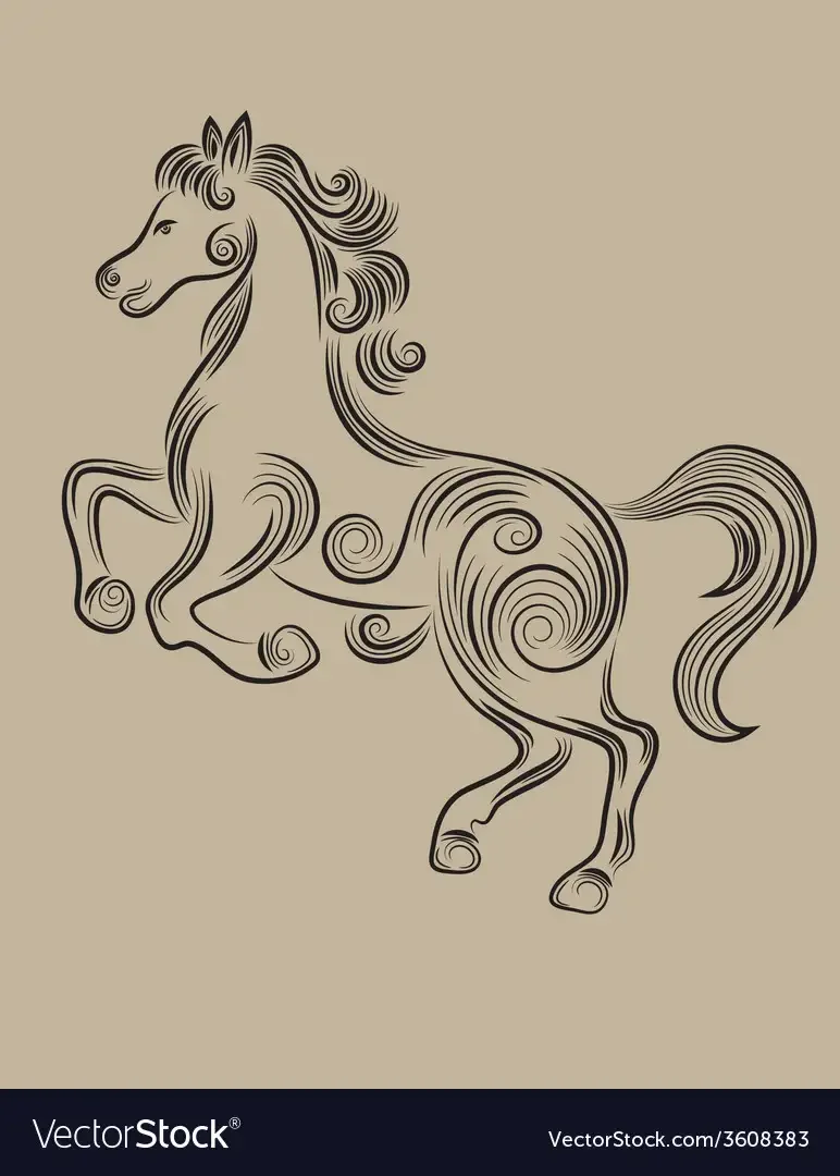 Трафарет лошади для джутовой филиграни