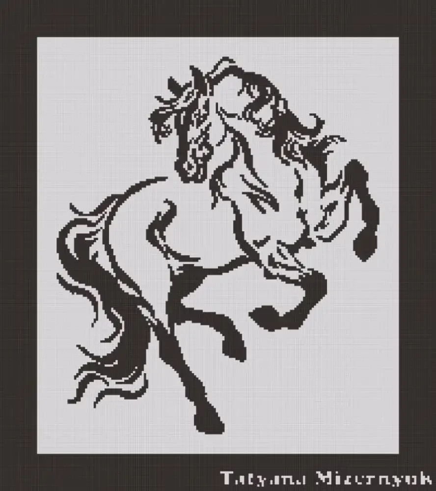 Силуэты лошадей для вышивания