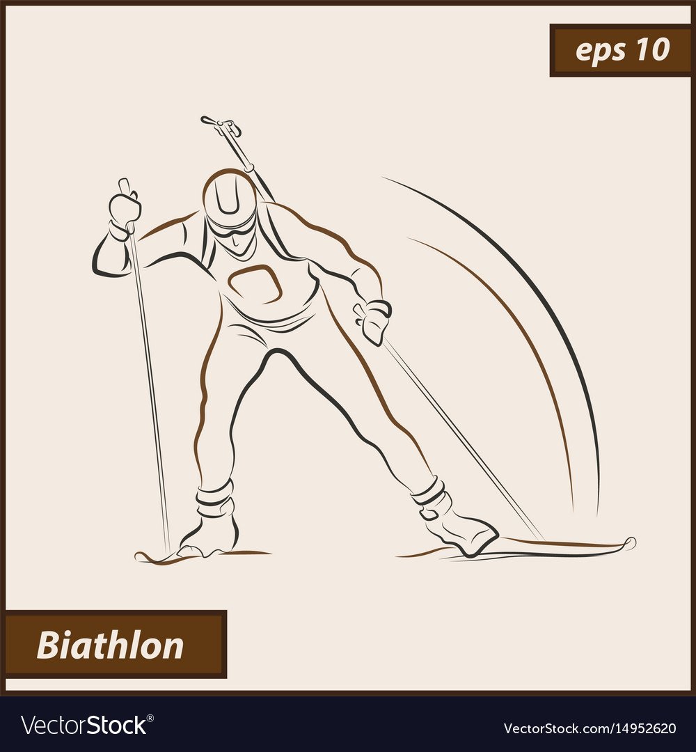 Биатлон рисунок карандашом