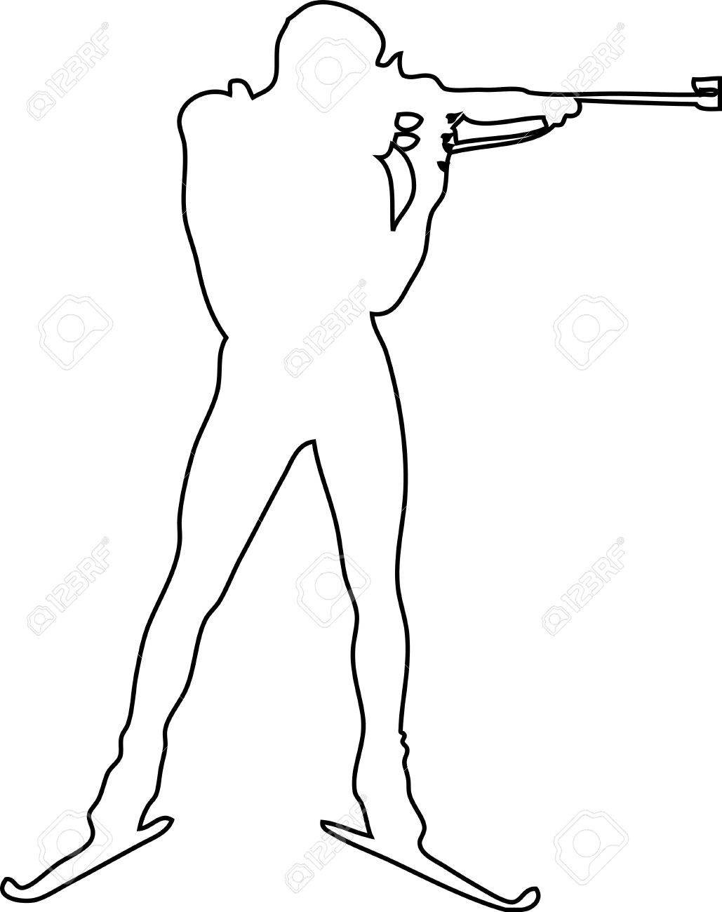Биатлонист рисунок