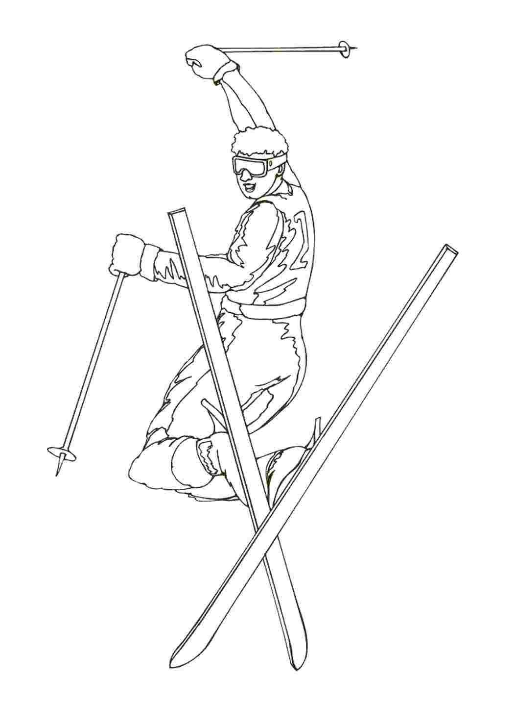 Лыжник рисунок