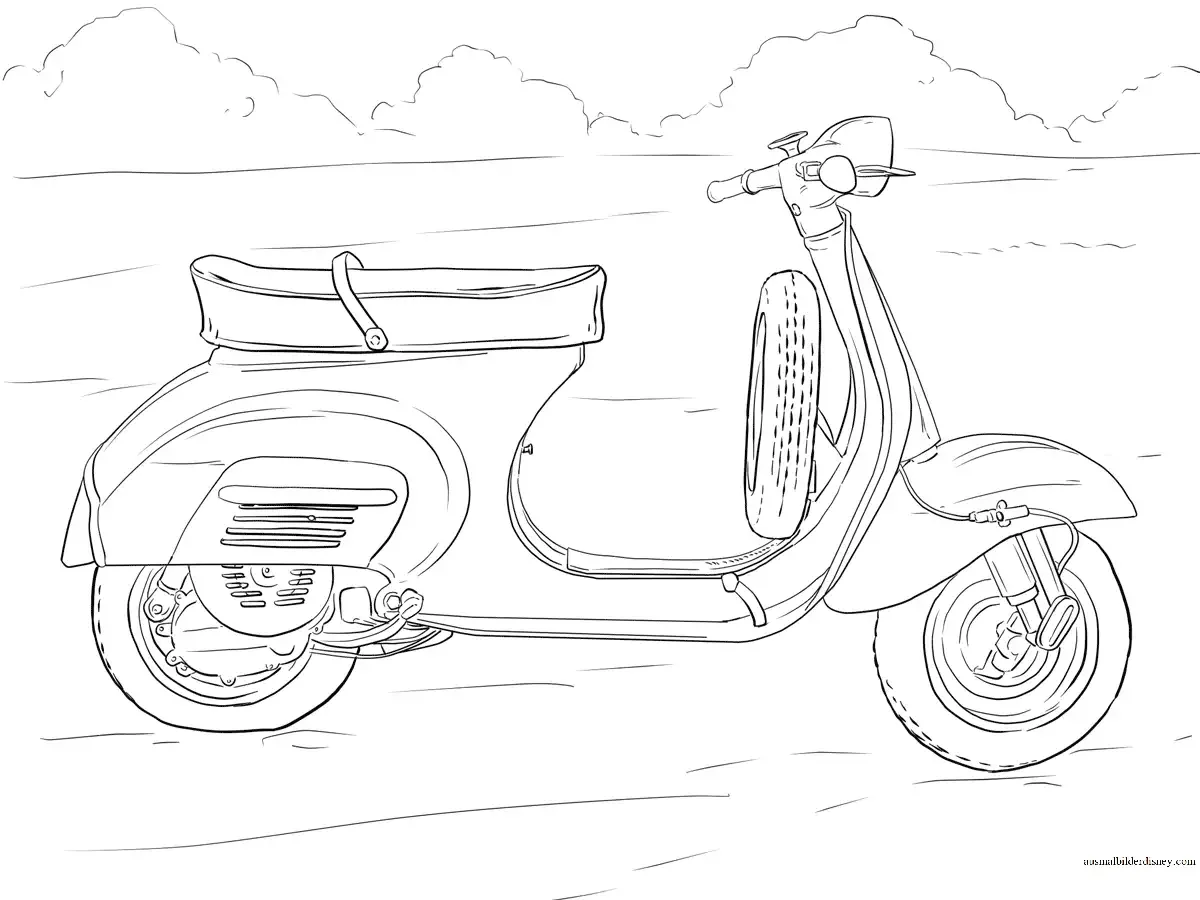 Мотоцикл раскраска для детей