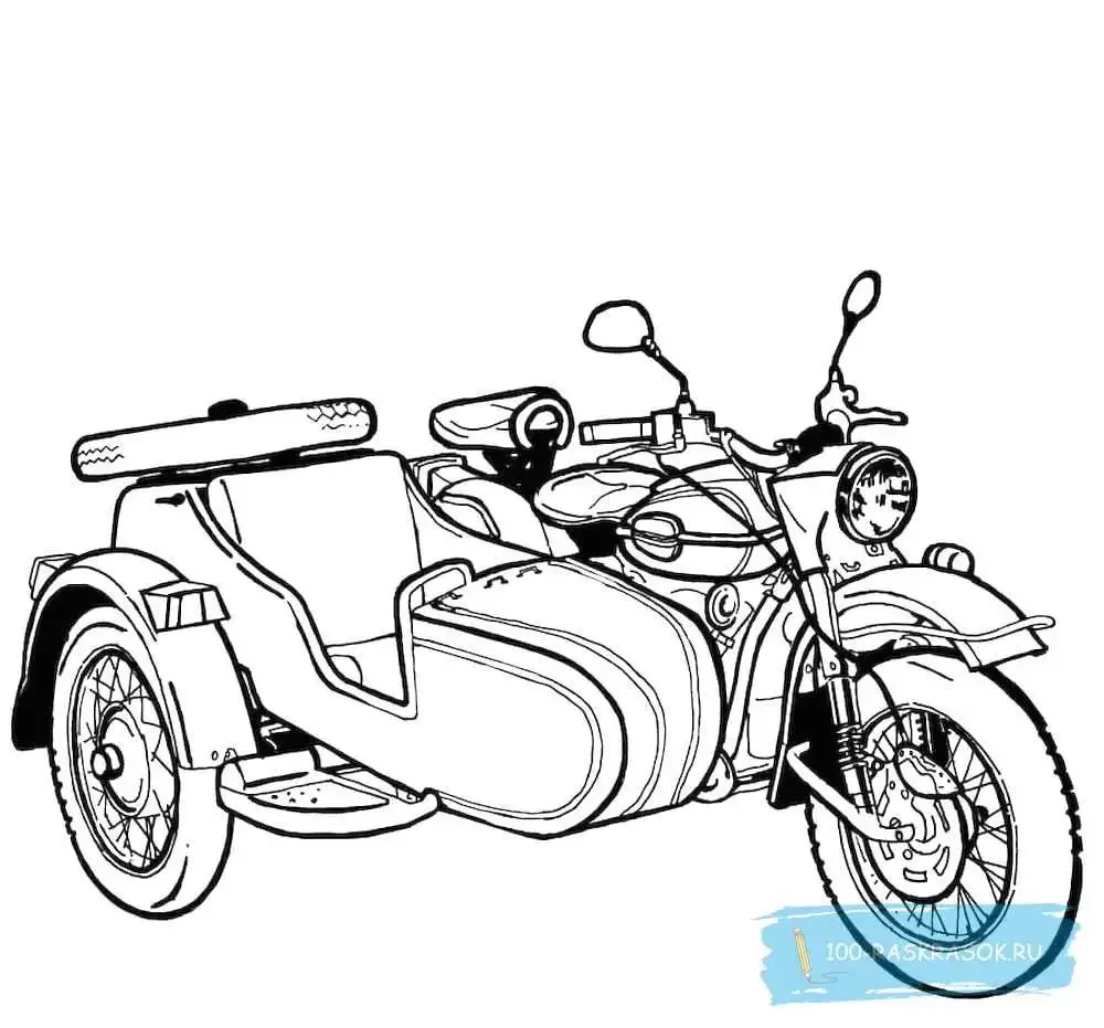 Раскраска мотоцикл Урал