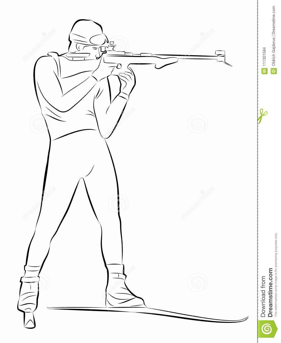 Раскраска биатлонист для детей
