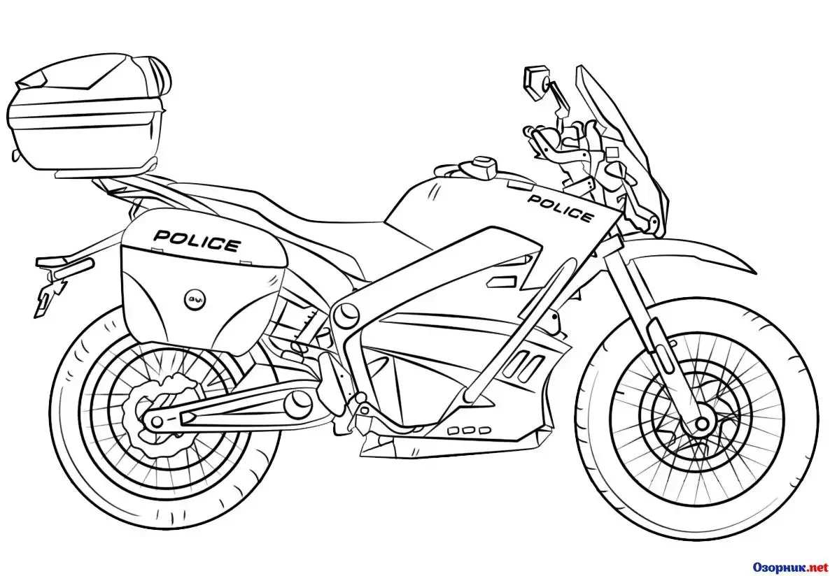 Раскраска мотоцикл Кавасаки