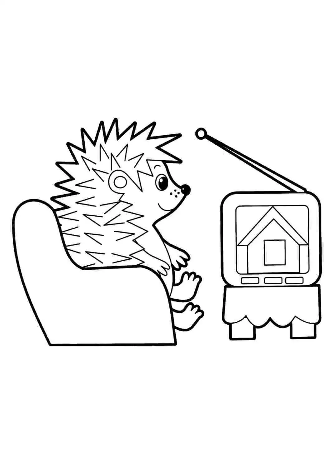 Домик для ежа раскраска
