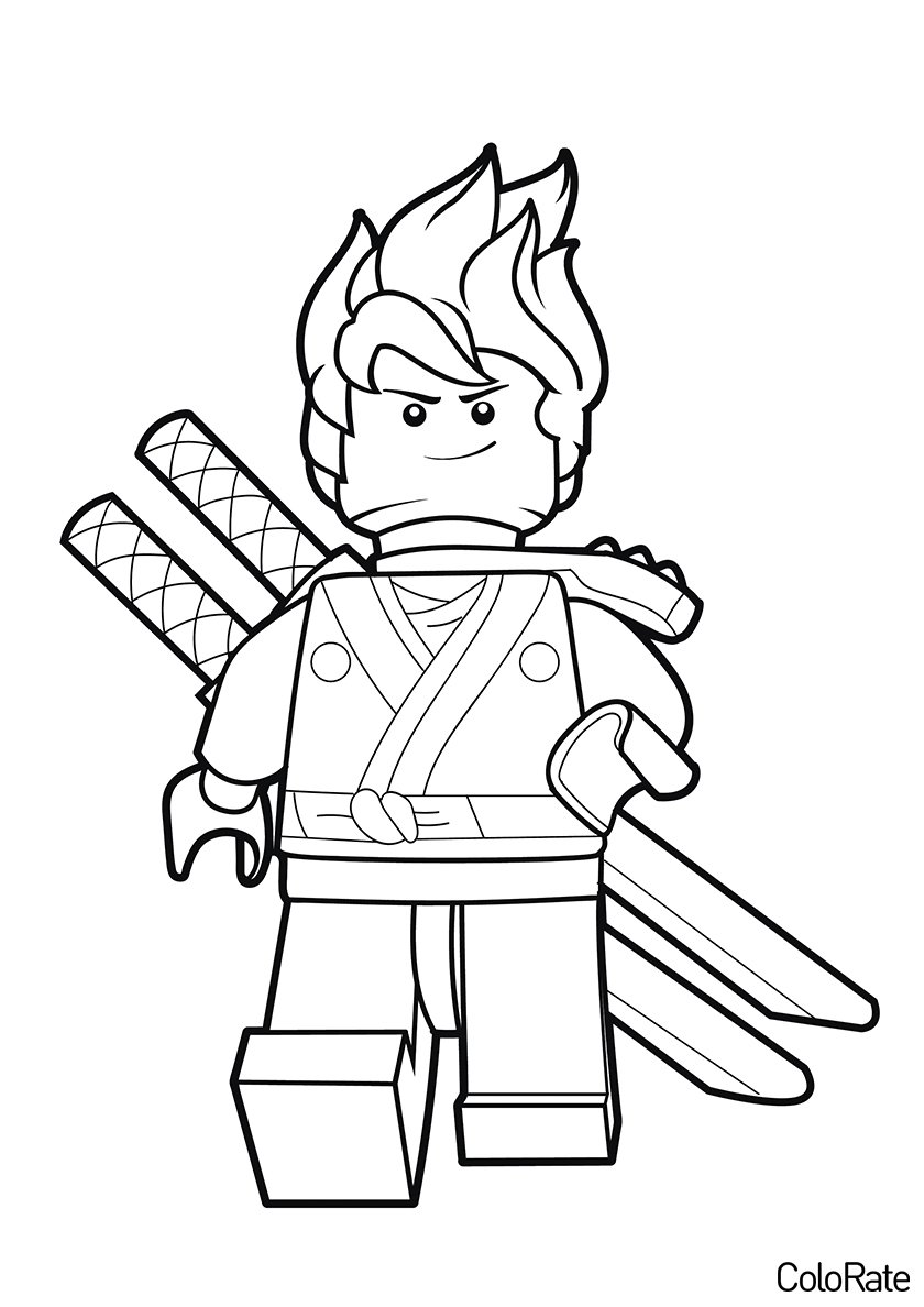 Раскраска лего Ниндзяго Кай