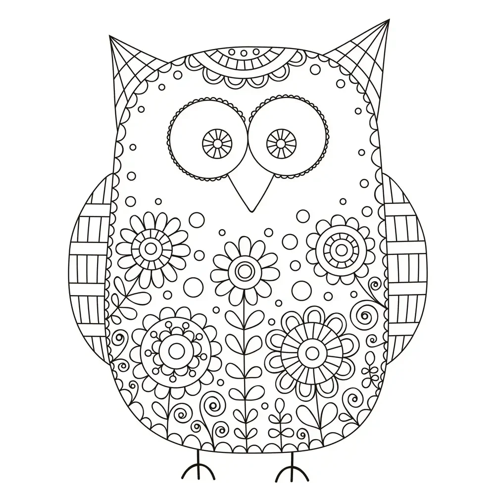 Совушки контур (много)