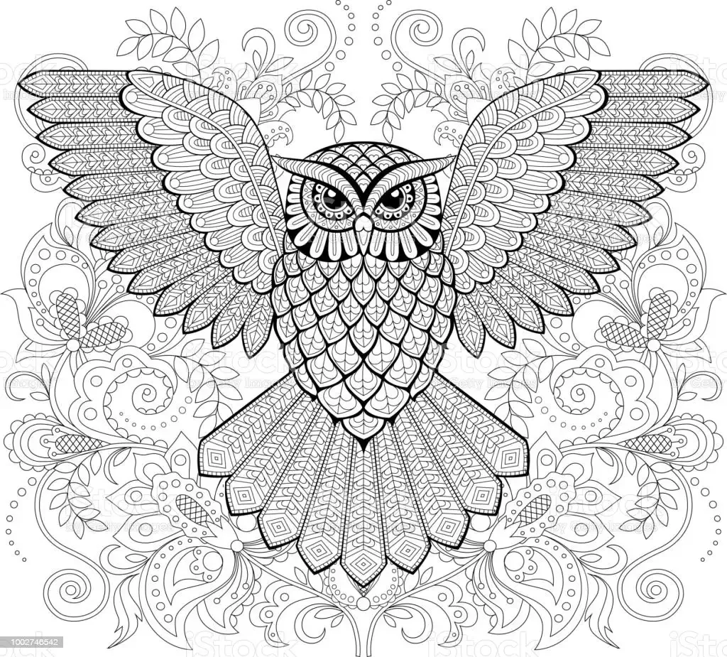 Крылья Совы трафарет