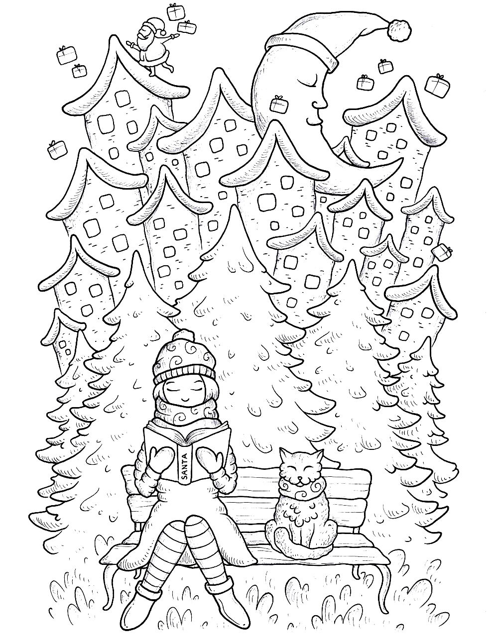 Раскраска антистресс зима