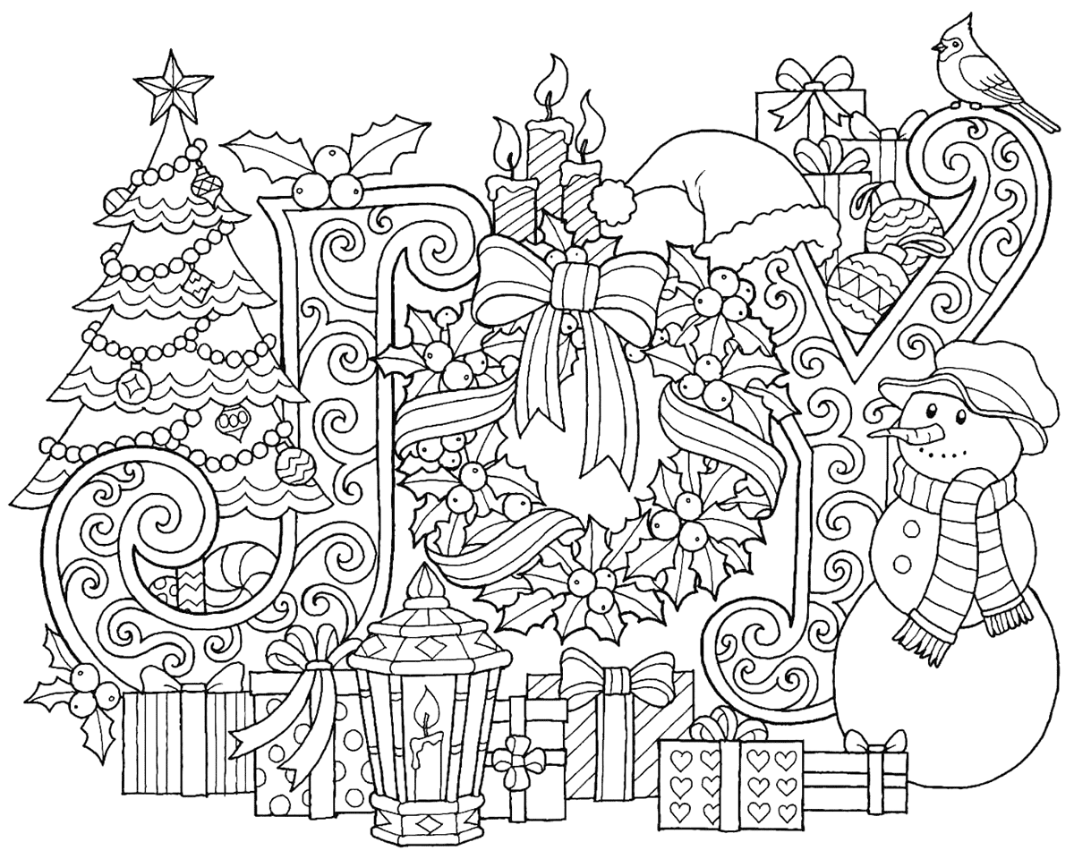 Зимняя раскраска